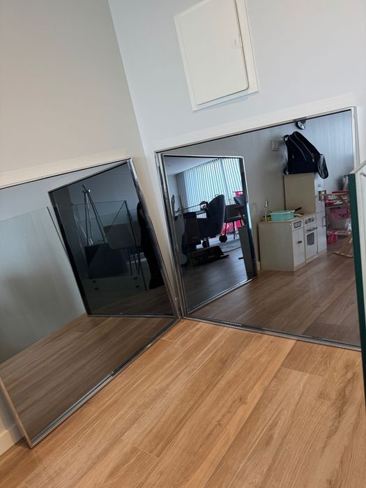 2 Espelhos em prata e inox polido