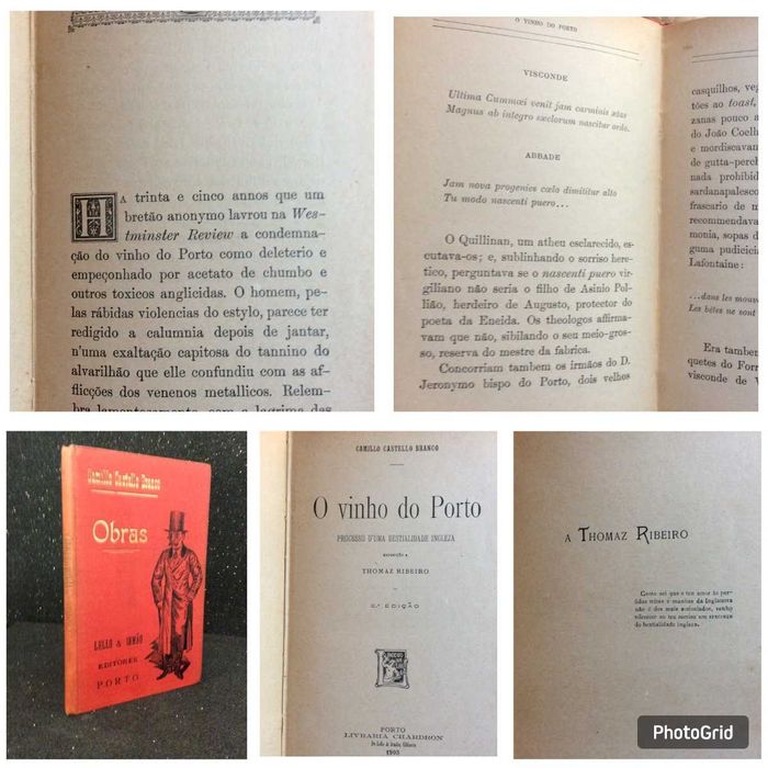 Camillo Castello Branco - O Vinho do Porto. Processo D'Uma Bestialidade Ingleza. Exposição a Thomaz Ribeiro, 1903. Muito escasso