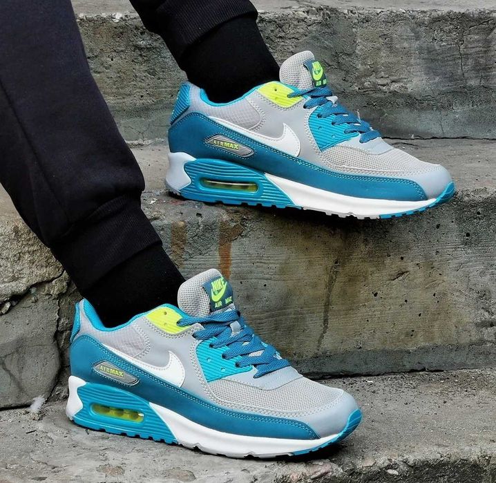 Мужские Серые Кроссовки Найк Синие Найки