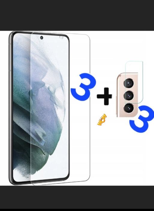 Samsung Galaxy S21 FE 5G 3 sztuki szkło ochronne hartowane i 3 na apar