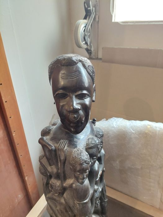 Grande escultura africana antiga? Maciça 52 cms pau preto ,?