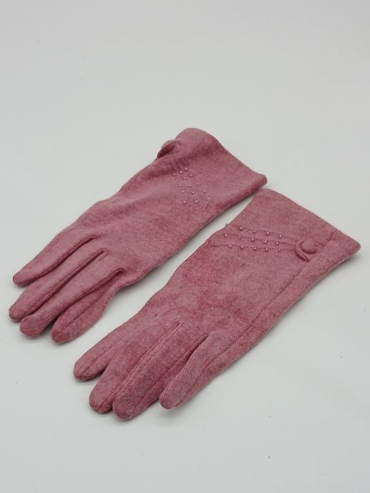 Women's Gloves with Pink Decoration