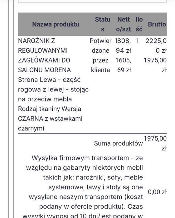 Narożnik do salonu Morena