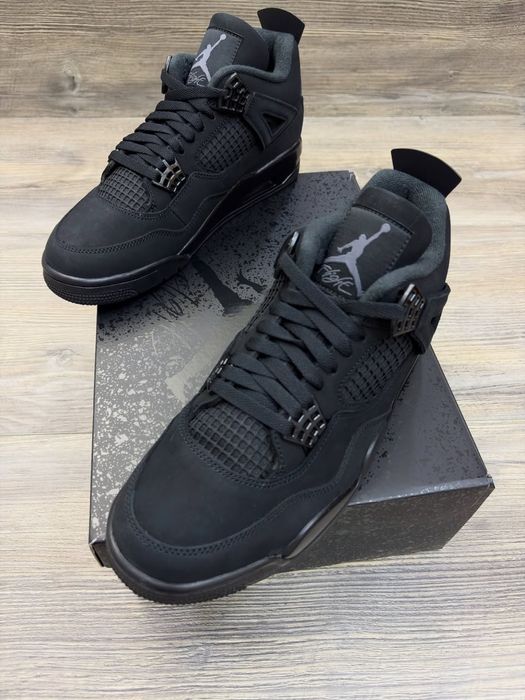 Air Jordan 4 black cat Джордани 4 чорні