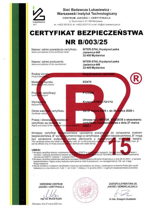 Rusztowanie elewacyjne 155m2 typ P70 nowe PROMOCJA