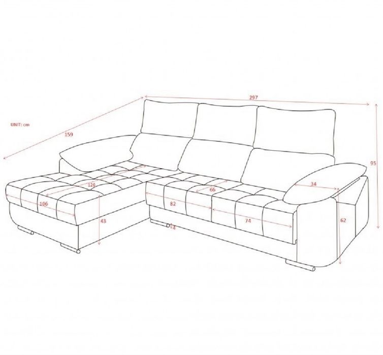 VALOR NEGOCIAVEL Sofá chaise longue