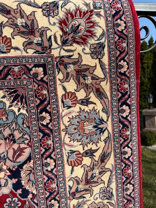 Idealny kaszmirowy dywan perski Iran Ispahan 225x220 cm galeria 30 tyś