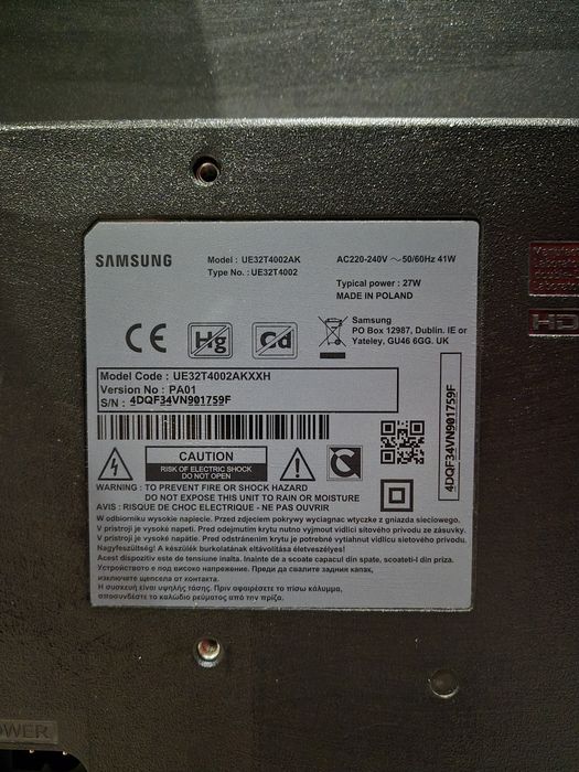 Telewizor Samsung UE32T4002 – 32 cale | pilot | DVB-T2
