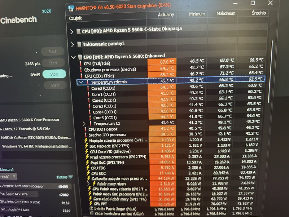 | RTX 5070 | 32 GB RAM | R5 5600 | 1Tb M.2 | Czarny Komputer Gamingowy