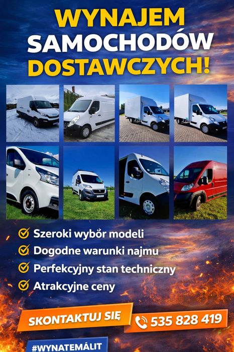 Wynajem/Wypożyczalnia samochodow dostawcze 9 osobowe