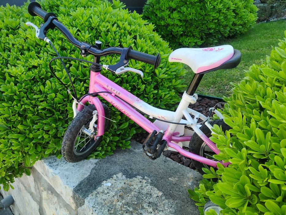 Bicicleta de menina com rodas de apoio