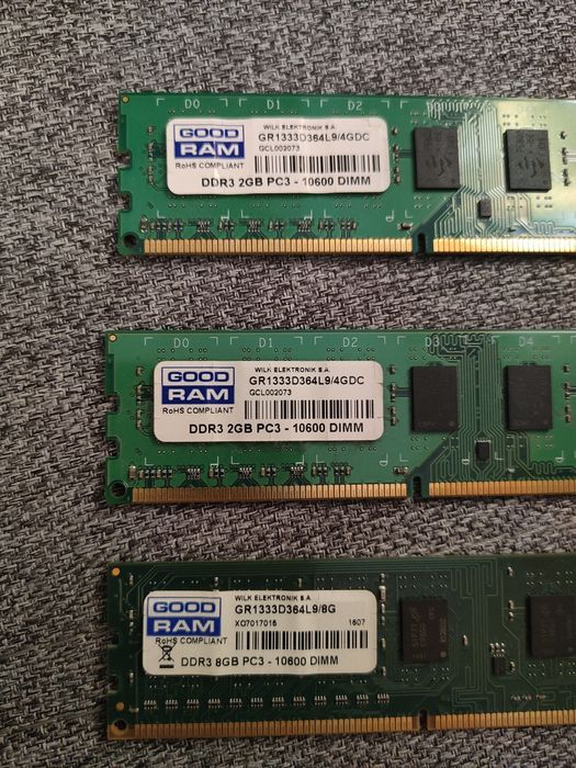 GoodRam DDR3 12GB 2GB 8GB 10600 kości RAM pamięć DIMM