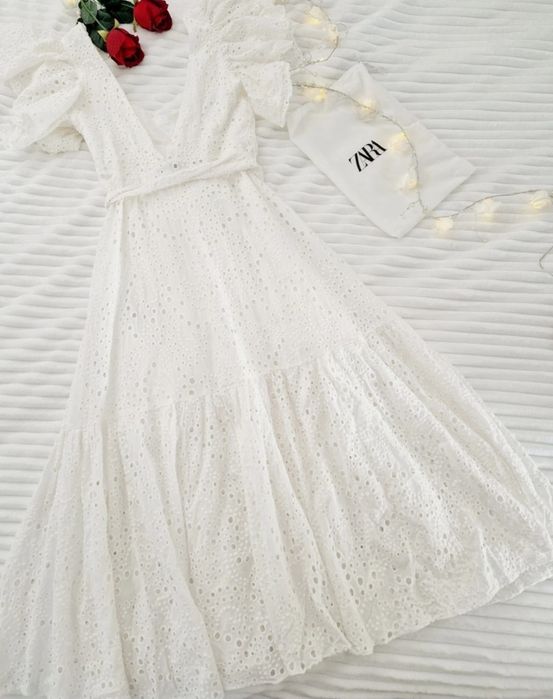 Sukienka Zara boho haft angielski