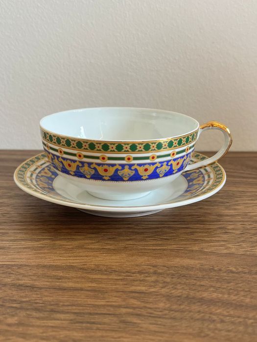 Servico de cha/café vintage em porcelana hand made - 6 pessoas