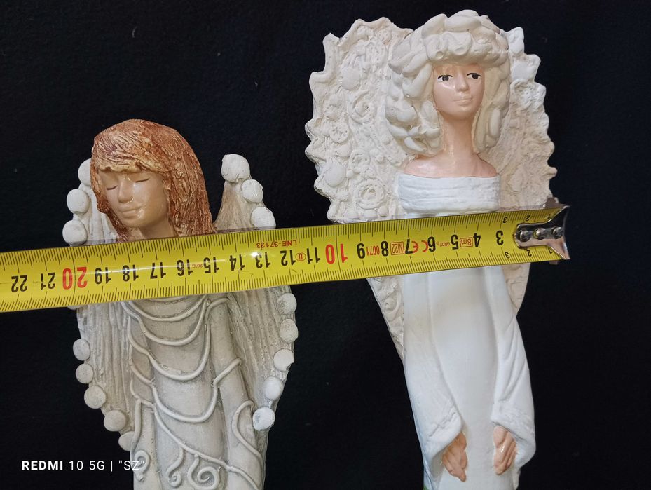 Anioły - aniołki - piękne figurki - 2 sztuki - Hand Made - (1,76 kg)
