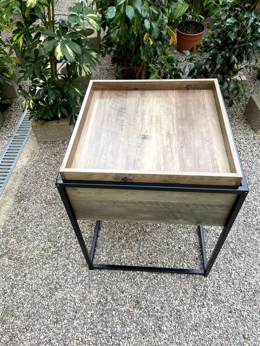 Mesa Vida XL com Arrumação (madeira e ferro)