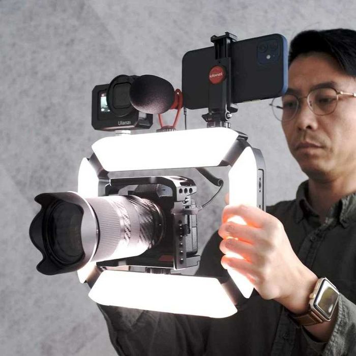 Ulanzi U200 Suporte de Luz Gravação Móvel/DSLR c/ Bateria Recarregável