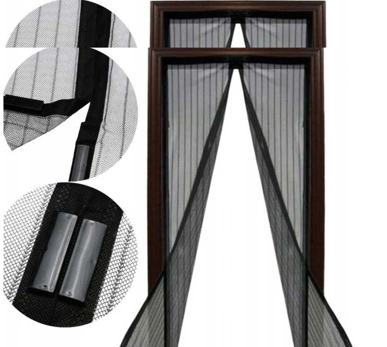 2 X MOSKITIERA na DRZWI Z MAGNESEM 190 CM X90 CM Rozpinana balkon alta