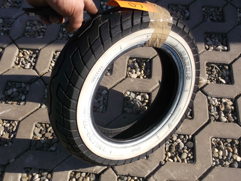 opona 100/90-10 Maxxis dot0116 5,1mm Biały pas skuter vespa