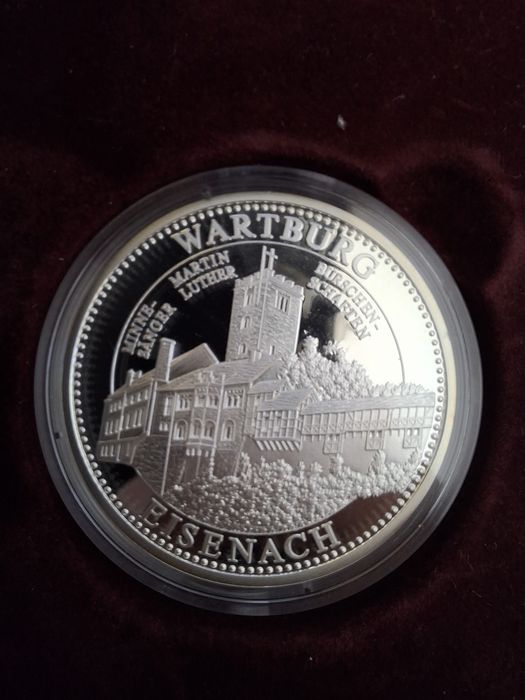 Medalha Prata 999 Alemanha Wartburg Eisenach PROOF