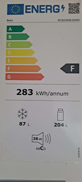 Lodówka beko 283 kwh