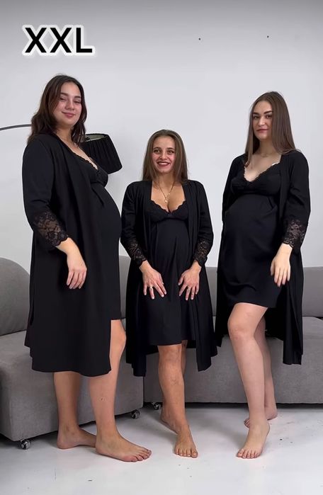 Комплект в пологовий /для годування:сорочка+халат (50-52 розмір) Л/Ххл