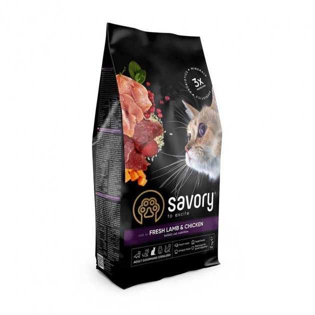 Корм для котов Savory Steril Fresh Lamb and Chicken 8кг
