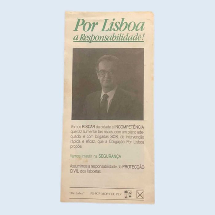 Folheto Díptico Campanha Jorge Sampaio “Por Lisboa” 1989