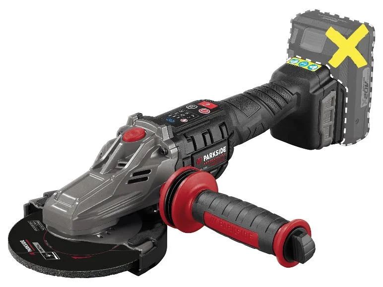 Акумуляторна кутова шліфувальна машина, 20 В, PPWSFA 20-Li C4 Parkside