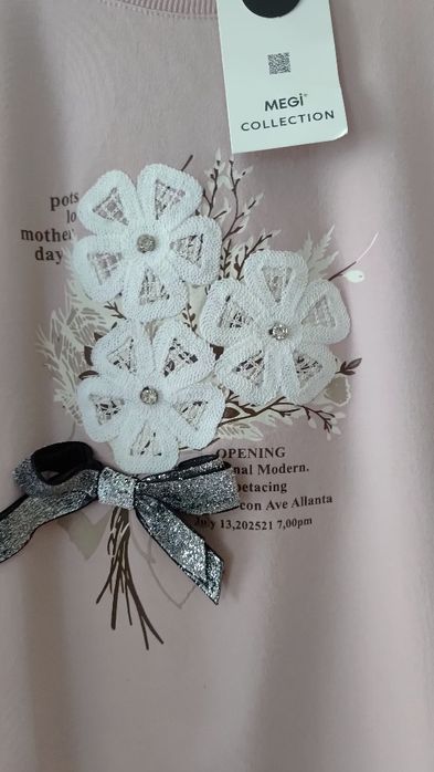 Bluza megi 3/4rękaw brudny róż
