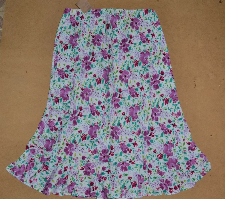 466^ laura ashley spódnica w gumkę 100% len 42/44