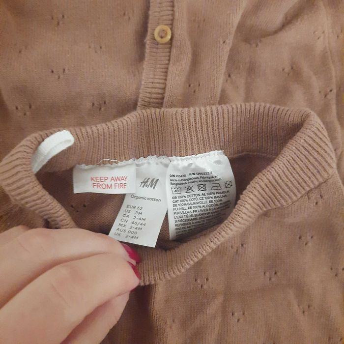 Komplecik ażurowy dziewczęcy 62 H&M