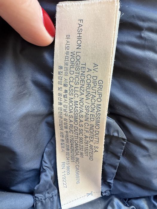 Płaszcz kurtka długa puchowa marki Massimo Dutti rozmiar 36 granatowa