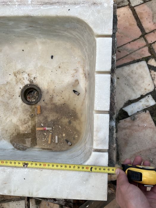 Pia lava loiça de pedra