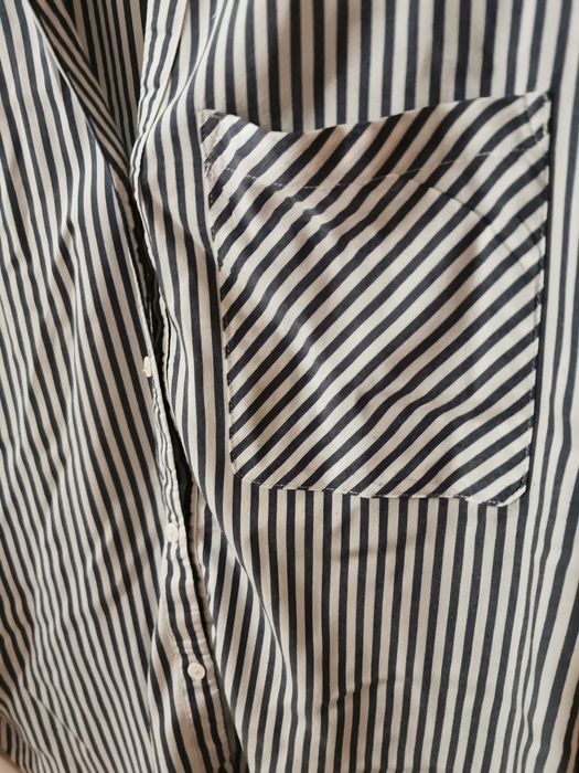 Koszula shirt damska Zara basic 38 M długi rękaw wywijany paski paseczki
