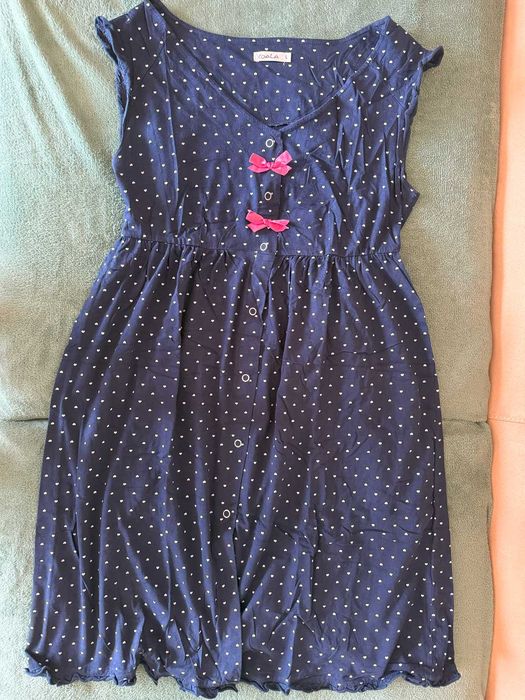 Coala koszula do karmienia granatowa w białe serduszka rozmiar L