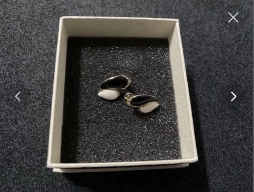 Kolczyki   biało-czarne