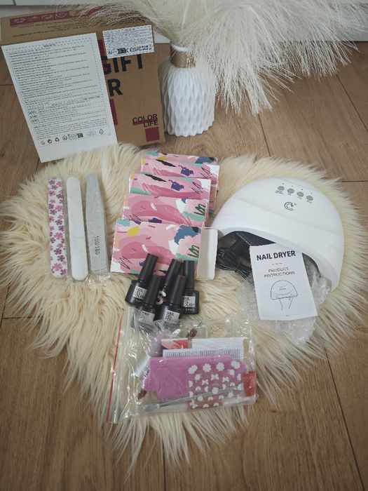 Zestaw do manicure hybrydowego UV LED 36W lakiery i akcesoria