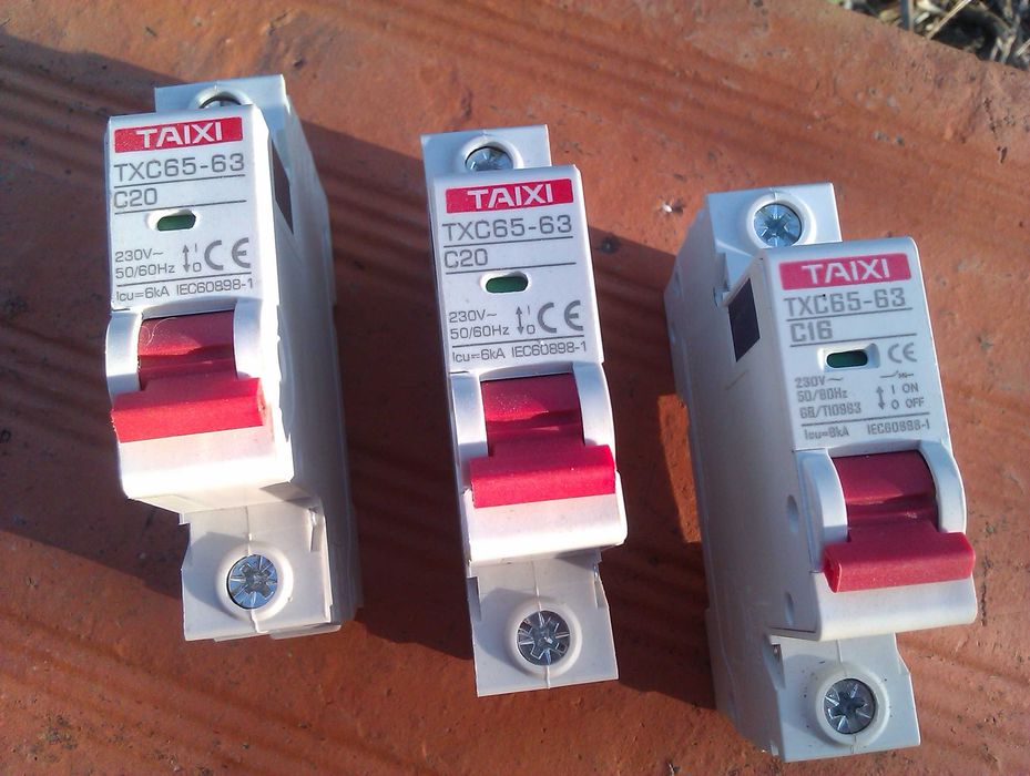 Disjuntor elétrico TAIXI, 16A/20A, uso doméstico ou industrial, 1 polo