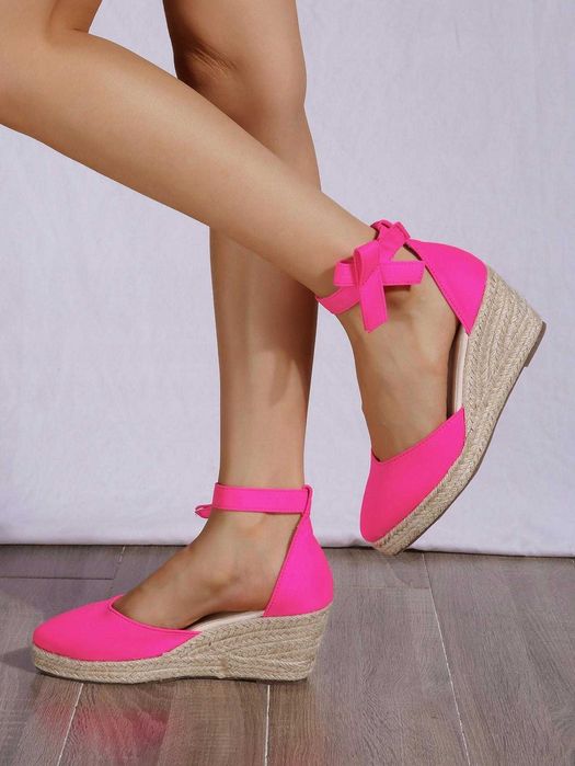 31) Espadryle neonowy róż NOWE 40