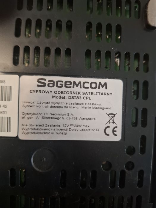 Dekoder Sagemcom DSI83 Cyfra+ Canal+