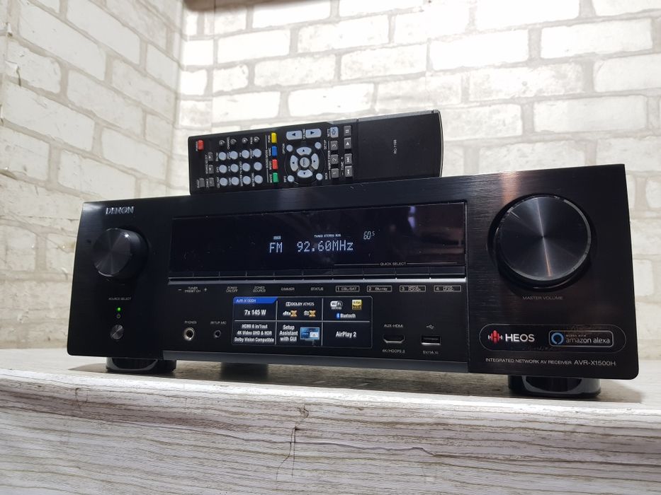 7.2 AV ресивер DENON AVR X1500, *7x120 Вт, , Dolby Atmos, DTS:X, 4K, HEOS, Wi-Fi, Bluetooth, AirPlay 2., б/у з Німеччини