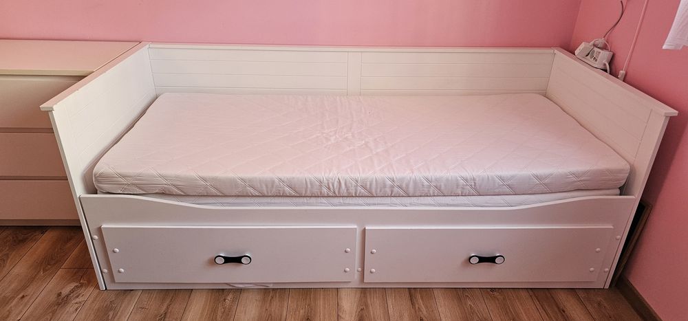 Łóżko Hermes rozkładane + 2 Materace 80x200+szuflady