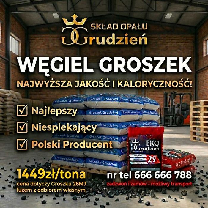 Węgiel Groszek Promocja !!! Super cena !!! Orzech Kostka Pellet GRUDZIEŃ