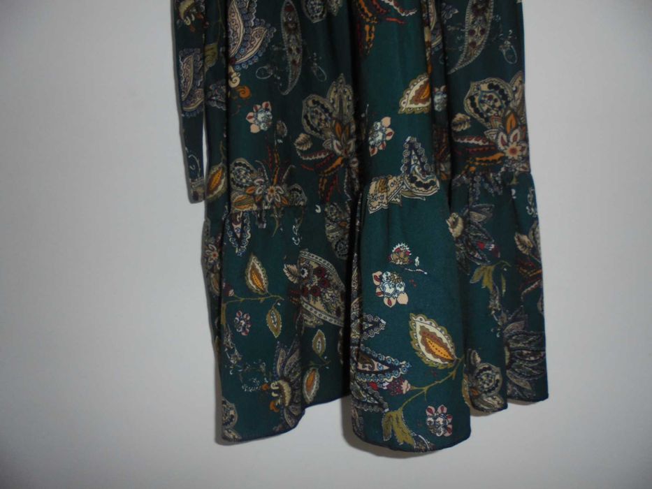 vestido de mulher cor verde estampado