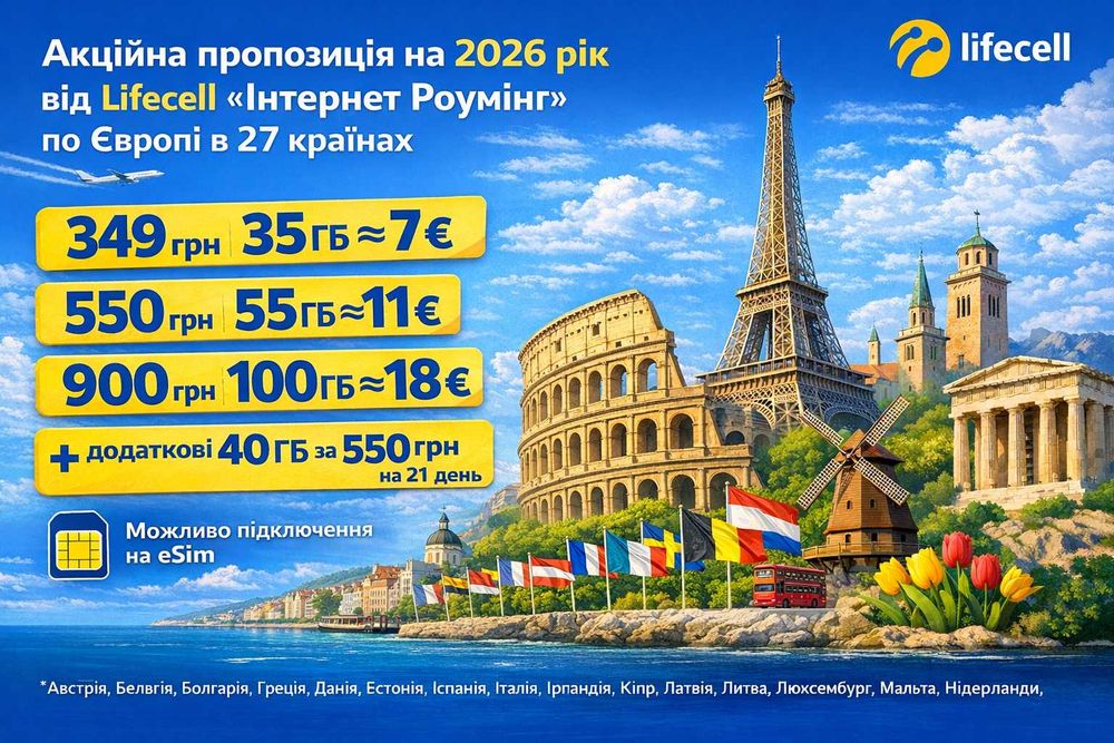 Sim/eSim Lifecell Бізнес Команда Безлімітний* 4G інтернет+500Хв+200SMS