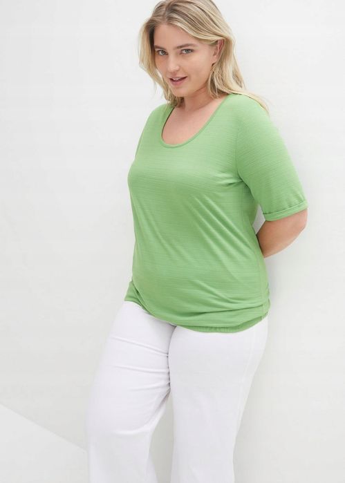 B.P.C t-shirt damski strukturalny zielony r.44/46