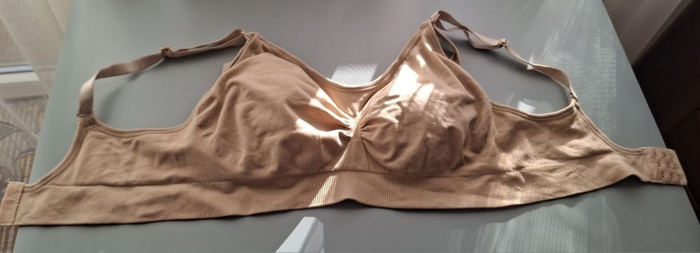 Beżowy biustonosz do karmienia rozmiar L