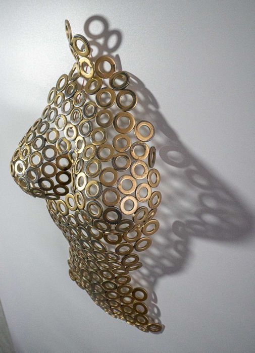 Akt Kobiecy - Rzeźba Ścienna Loft 3D, Industiralna Metaloplastyka