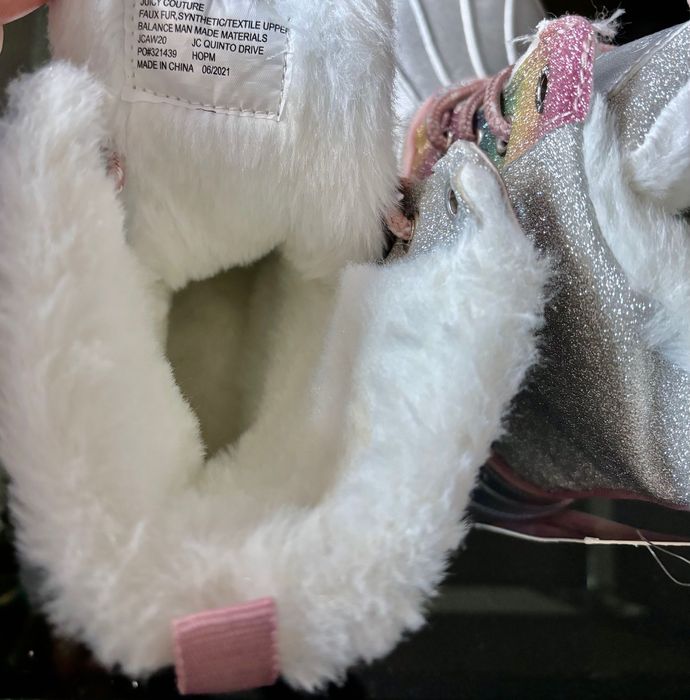 Juicy Couture Śniegowce brokatowe tęczowe NOWE rozmiar 29